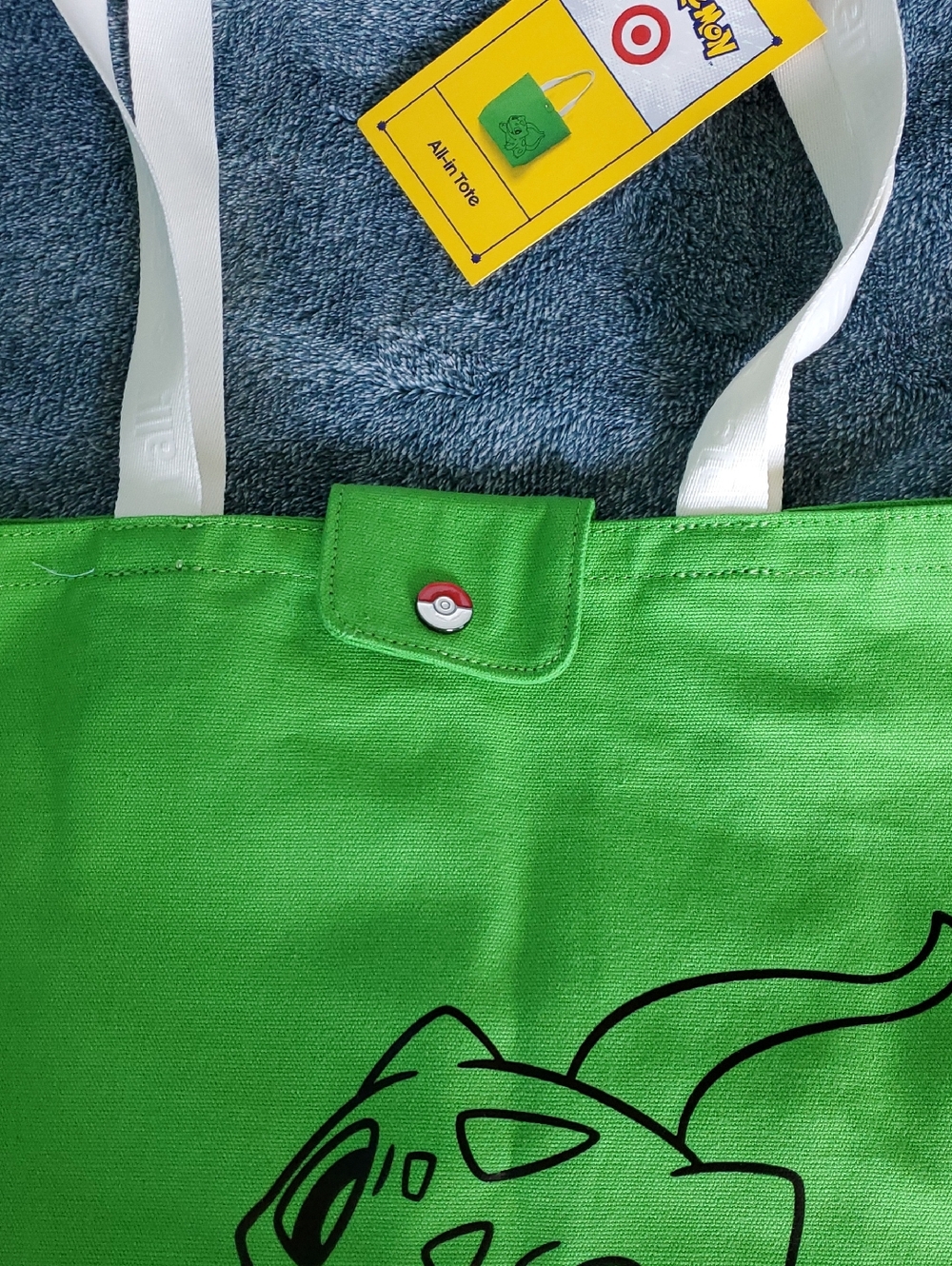 Pokemon x Target Bulbasaur Green Foldable All-in Tote Bag - Picture 4 of 9